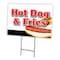 Signmission Hot Dogs & Fries Combo Yard & Stake outdoor plastic coroplast window, C-1824 Hot Dogs & Fries Combo C-1824 Hot Dogs & Fries Combo - alternate 1